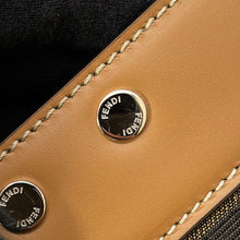 将图像加载到图库查看器中，FENDI Peekaboo I See You Zucca Forty 8 Camel/Brown7VA566 Leather Canvas
