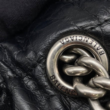 将图像加载到图库查看器中，BALENCIAGA BB Logo Crushed Quilted ChainShoulder Bag Black742941 Crushed Calf Leather Size Medium
