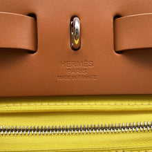 Load image into Gallery viewer, HERMES Herbag Zip Le Tournet Citron/Natural Toile Officier Vache Hunter Leather Size PM

