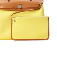 Load image into Gallery viewer, HERMES Herbag Zip Le Tournet Citron/Natural Toile Officier Vache Hunter Leather Size PM
