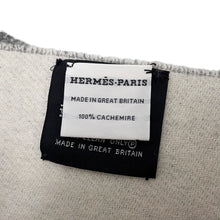 将图像加载到图库查看器中，HERMES Double face scarf Gris Flannel / Ivory Coast Cashmere 100%
