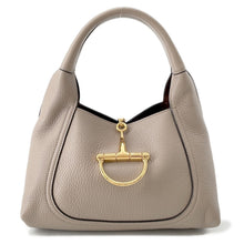 将图像加载到图库查看器中，GUCCI Soft Bit Handbag Beige/Brown837467 Leather Size Small
