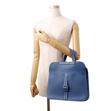 将图像加载到图库查看器中，HERMES Halzan Blue Agate Taurillon Clemence Size 31
