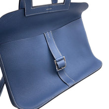 将图像加载到图库查看器中，HERMES Halzan Blue Agate Taurillon Clemence Size 31
