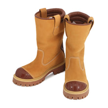 Load image into Gallery viewer, LOUIS VUITTON Timberland LV x Timberland Collaboration Mid Boots Beige/Brown Nubuck Leather Size 9.5
