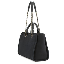 Load image into Gallery viewer, CHANEL Deauville Shopping 2-Way Tote Bag BlackAS3257 Mix Fiber Leather Size Small
