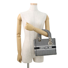 Load image into Gallery viewer, Dior LADY D-LITE Houndstooth Black/WhiteM0565OZAE Canvas Size Medium
