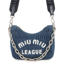 Load image into Gallery viewer, MIUMIU Matelasse 2-Way Bag Blue5BH211 Denim
