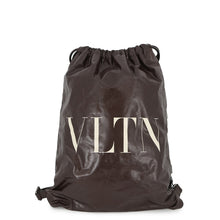 将图像加载到图库查看器中，Valentino Garavani VLTN Logo Backpack Brown Leather
