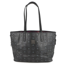 将图像加载到图库查看器中，MCM Visetos Tote Bag Black/GrayMWPS5AVI38BK001 Leather
