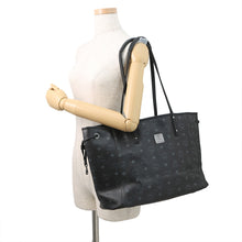 将图像加载到图库查看器中，MCM Visetos Tote Bag Black/GrayMWPS5AVI38BK001 Leather
