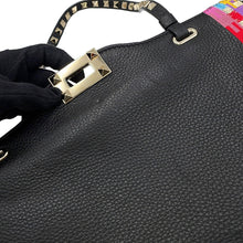 将图像加载到图库查看器中，Valentino Garavani Rock Studded 2WAY Tote Bag Black/Multicolor Leather

