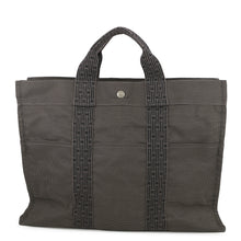 Load image into Gallery viewer, HERMES Her Line Tote Bag Gray Canvas Size MM
