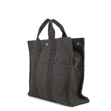 Load image into Gallery viewer, HERMES Her Line Tote Bag Gray Canvas Size MM
