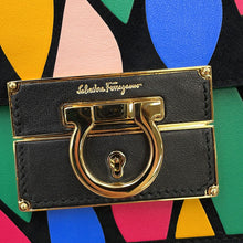 Load image into Gallery viewer, Ferragamo Gancini 2WAY Shoulder Bag Black/Multicolor21G008 Leather
