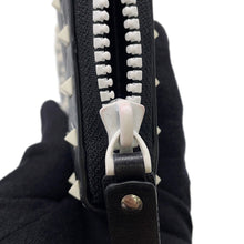Load image into Gallery viewer, Valentino Garavani Lock Studded Round Zip Long Wallet Black Leather
