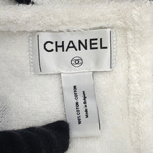 将图像加载到图库查看器中，CHANEL CC Logo Blanket White/Black Cotton100%
