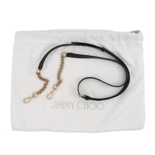 将图像加载到图库查看器中，JIMMY CHOO Logo ChainShoulder Bag Black Leather
