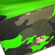 Load image into Gallery viewer, Valentino Garavani Glam Rock Camouflage Chainshoulder Bag Neon Green/Khaki Canvas Leather
