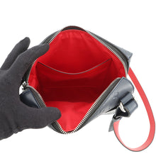 Load image into Gallery viewer, Christian Louboutin Logo Embossed Shoulder Bag Navy PVC Leather
