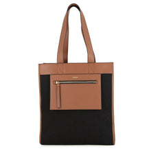 将图像加载到图库查看器中，BURBERRY Logo Tote Bag Black/Brown8093453 Canvas Leather

