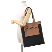 将图像加载到图库查看器中，BURBERRY Logo Tote Bag Black/Brown8093453 Canvas Leather
