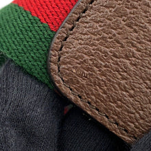 将图像加载到图库查看器中，GUCCI Cherie Line Belt Adidas Collaboration Size 90/36 Red/Green/Brown702259 Canvas Leather
