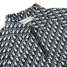 将图像加载到图库查看器中，Dior Oblique Technical Taffeta Jacquard Short Sleeve Anorak Size 36 Blue/Ecru517C52A2970_X5803 Polyester100%
