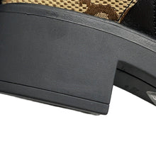 Load image into Gallery viewer, GUCCI Double G EncreBoots Beige/Black678984 GG Canvas Leather Size 34 1/2

