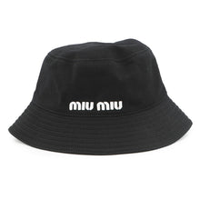 Load image into Gallery viewer, MIUMIU logo bucket hat Size S Black5HC196 Cotton100%

