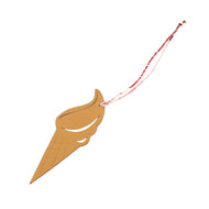 HERMES Petit H Bag Charm Soft Cream Caramel/Blue Outremer Epsom Togo Leather