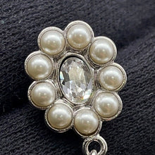Load image into Gallery viewer, CHANEL CC Logo Pearl Earrings SilverABB141 Metal Rhinestone Faux Pearl
