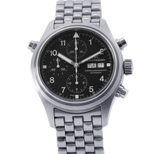 将图像加载到图库查看器中，IWC DoppelChronograph W42mm Stainless Steel Black DialIW371319
