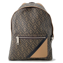 将图像加载到图库查看器中，FENDI Zucca Chiodo Diagonal Backpack Brown7VZ076 Leather Size Medium

