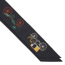 将图像加载到图库查看器中，HERMES Twilly Long Twilly Long "A to Berlin" Autumn/Winter 2025 Blue・Noir/Multicolor Silk100%
