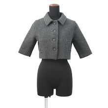 Load image into Gallery viewer, MIUMIU Logo cropped cardigan Size 36 GrayMMJ113 Virgin wool
