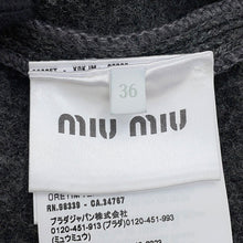 Load image into Gallery viewer, MIUMIU Logo cropped cardigan Size 36 GrayMMJ113 Virgin wool
