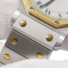 将图像加载到图库查看器中，CARTIER Santos Octagon LM W30mm Stainless Steel K18YG Ivory Dial187902
