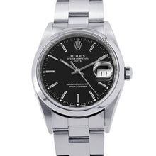 将图像加载到图库查看器中，ROLEX Oyster Perpetual Date W34mm Stainless Steel Black Dial15200
