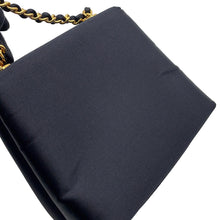 Load image into Gallery viewer, CHANEL Camellia Chain Party Bag Black Satin
