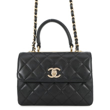 Load image into Gallery viewer, CHANEL Top Handle Mini Flap Bag BlackAS4654 Lambskin Size Mini
