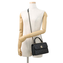 Load image into Gallery viewer, CHANEL Top Handle Mini Flap Bag BlackAS4654 Lambskin Size Mini
