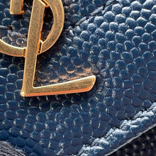 将图像加载到图库查看器中，SAINT LAURENT PARIS Tiny Monogram Compact Wallet Navy505118 Leather
