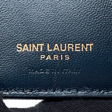 将图像加载到图库查看器中，SAINT LAURENT PARIS Tiny Monogram Compact Wallet Navy505118 Leather
