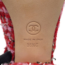 Load image into Gallery viewer, CHANEL slingback shoes Red/Pink/BlackG46865 Tweed Size 36 1/2C
