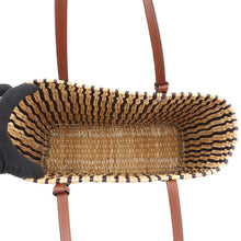 Load image into Gallery viewer, LOEWE square basket bag Natural/BrownA223099X01 Raffia Leather
