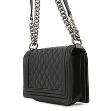 Load image into Gallery viewer, CHANEL Boy Chanel ChainShoulder Bag BlackA67086 Caviar Leather Size 25
