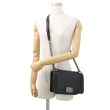 Load image into Gallery viewer, CHANEL Boy Chanel ChainShoulder Bag BlackA67086 Caviar Leather Size 25
