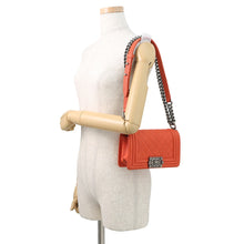 Load image into Gallery viewer, CHANEL Boy Chanel ChainShoulder Bag OrangeA67085 Caviar Leather Size Small
