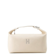 HERMES Brid a Black Beige Canvas Size GM